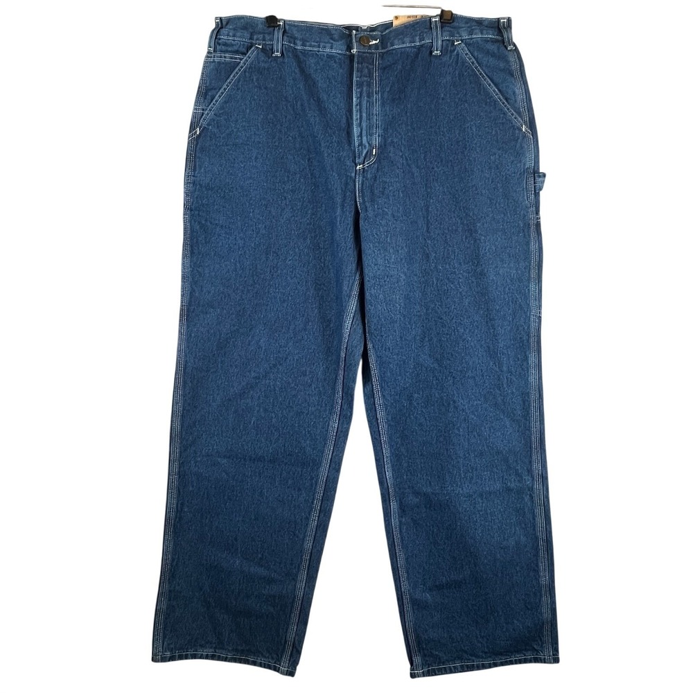 NWT Carhartt Carpenter Jeans Mens 40x30 Blue Medium Wash Loose Fit Denim Utility